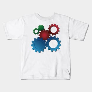 Colored Gears Of Different Sizes Kids T-Shirt